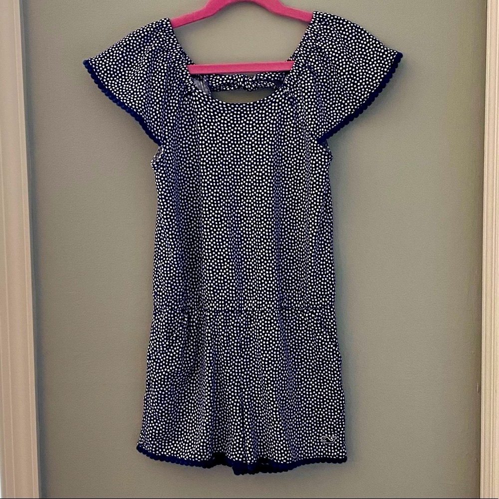 Vineyard Vines Ruffle Sleeve Girls Polkadot Romper